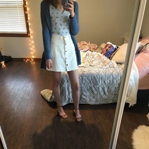 Blue cardigan sweater